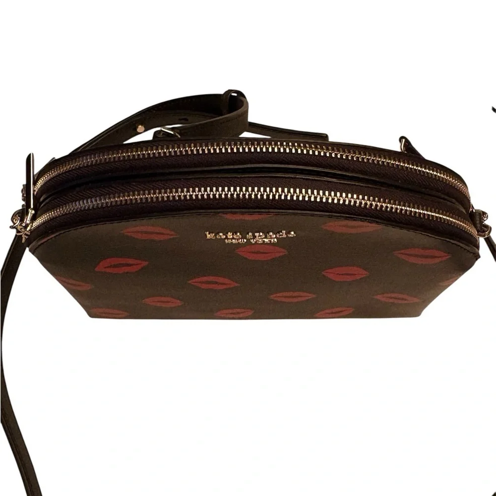 Kate Spade New York Spencer Kisses Double Zip Dome Crossbody